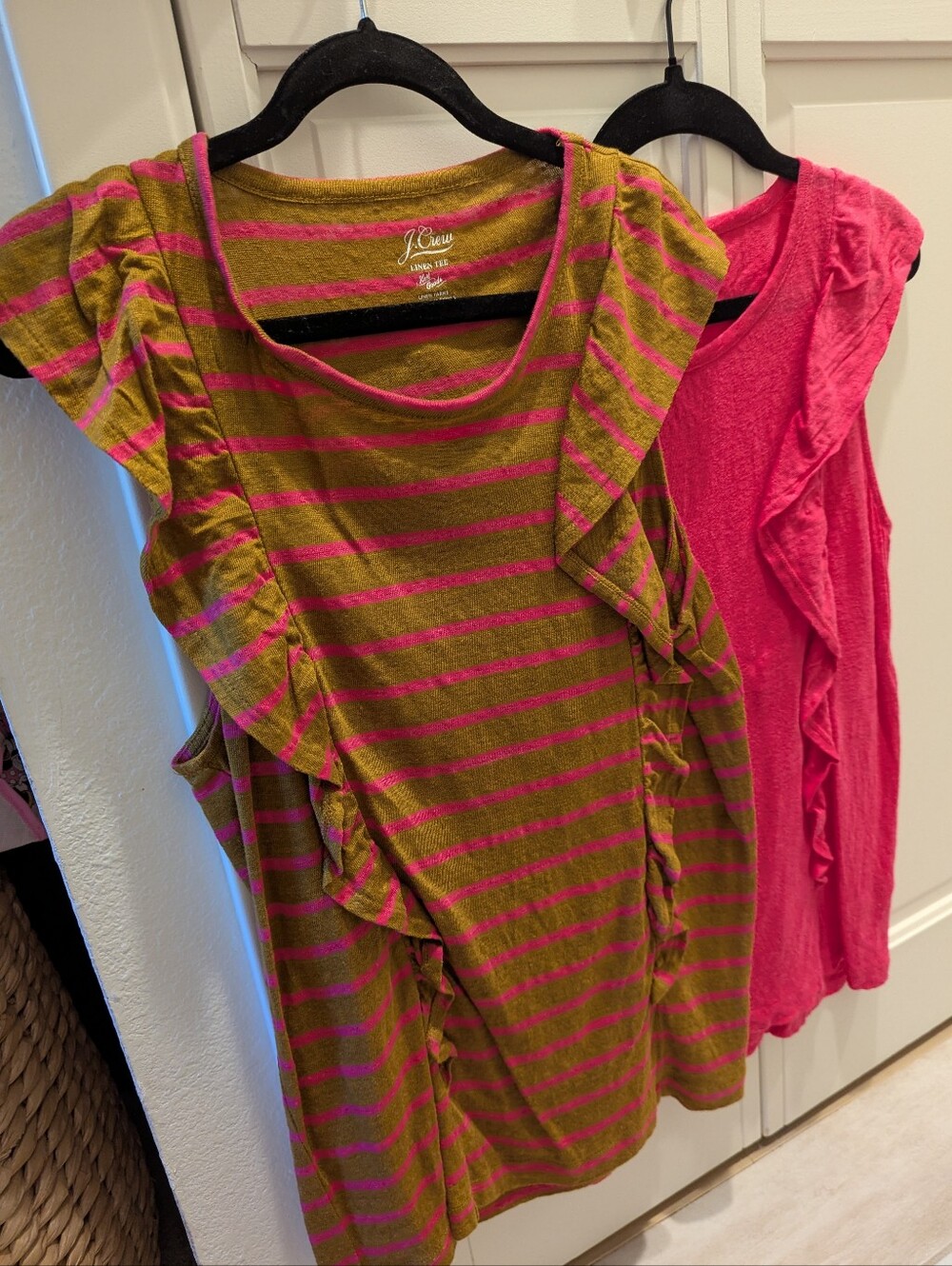 J. Crew Linen Ruffle Tee Stripe Bundle NWOT S